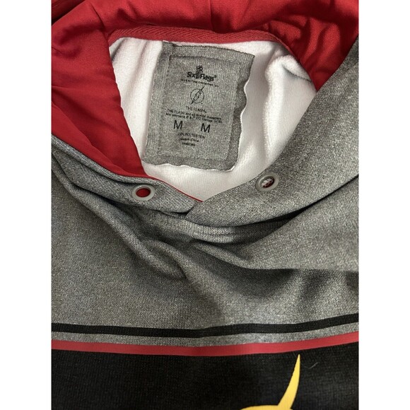 The Flash Men's Medium Gray Hoodie With Flash Logo Six Flags - Picture 8 of 9